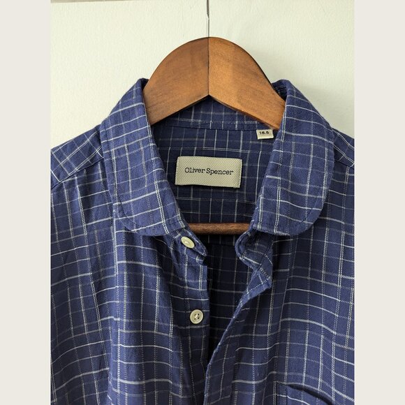 OLIVER SPENCER - Graphic check shirt - Sz 16.5 - Picture 3 of 9
